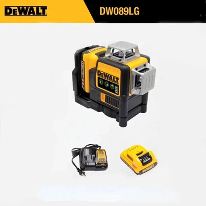 DeWalt-屋外レーザーレベル,水平緑色メーター,12ライン,3つの側面x 360度,垂直リチウム電池,2023 dw089lg