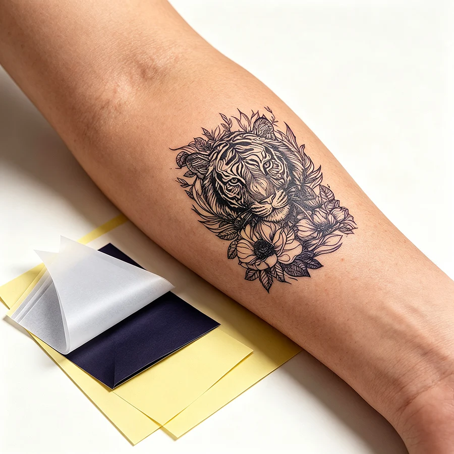 20/40Pages Tattoo Transfer Paper 4 Layers Tattoo Stencil Transfer Sheets DIY Tattoo Copy Paper for Hand Drawing & Tattoo Machine