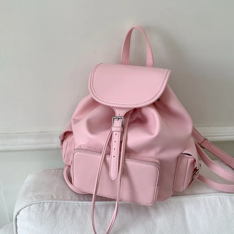 

Simple Fashionable Versatile Solid PU Backpacks Large Capacity High Quality Temperament Classic Backpacks for Women 2025 New