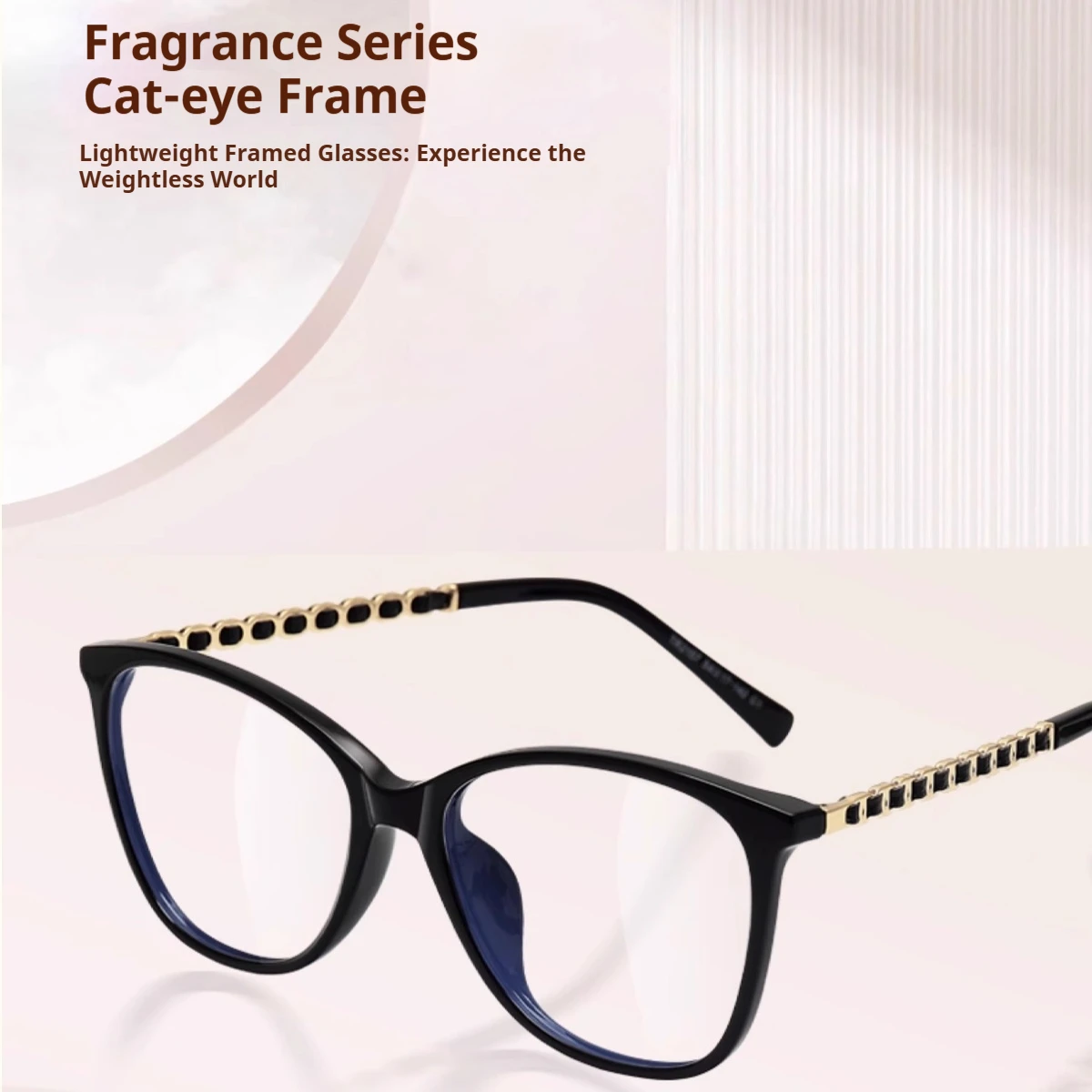 

FYTOO anti blue light myopia glasses frame black gold ultra light, fashionable and durable glasses 3113