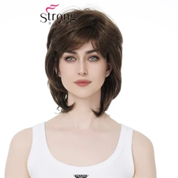 Ladies Synthetic Wig Short Light Brown Soft and Fluffy Texture Layered Shag Wigs