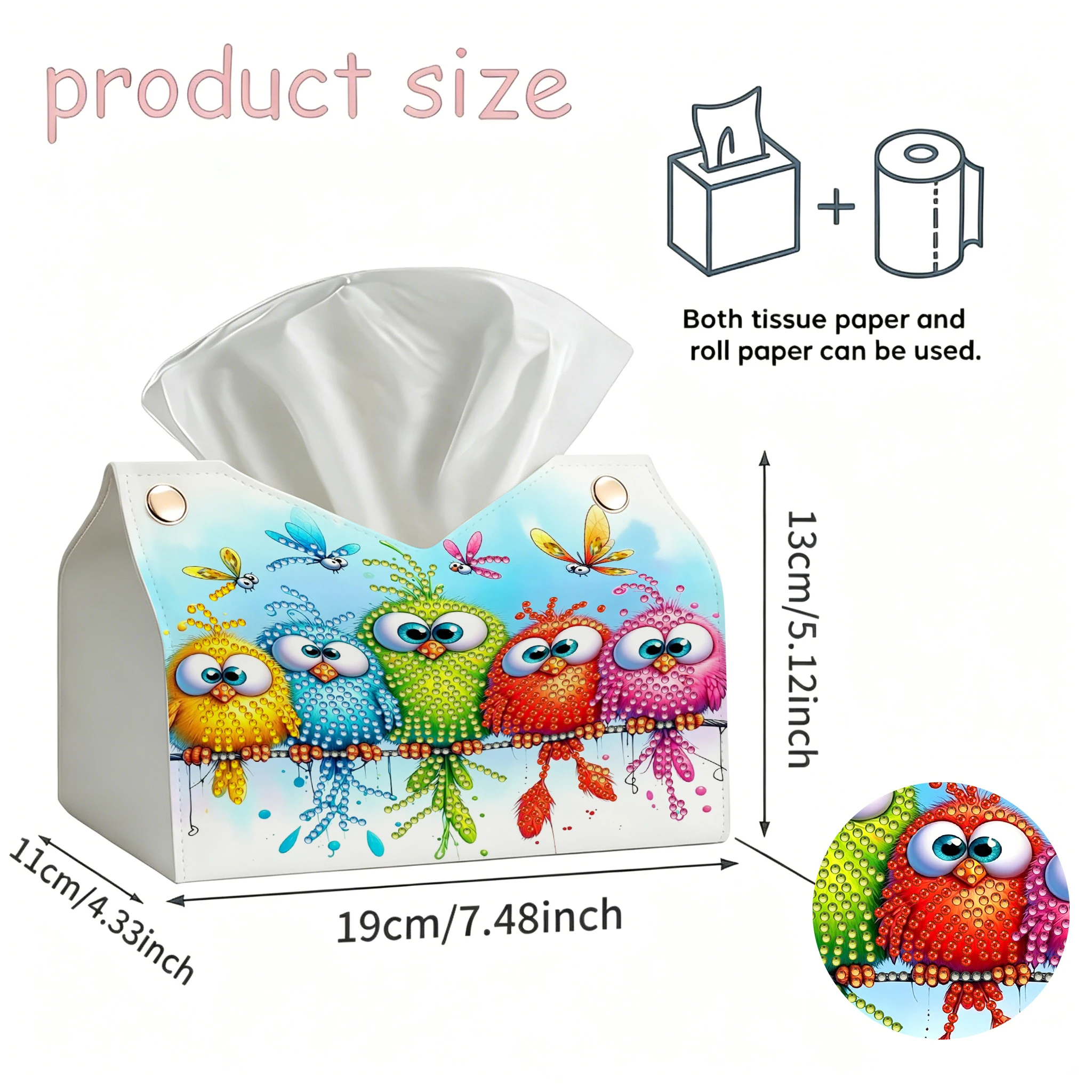 1PC 5D DIY Diamond Painting Kit Animal and Flower Pattern PU Leather Material Home Office Decoration, Creative Holiday Gifts