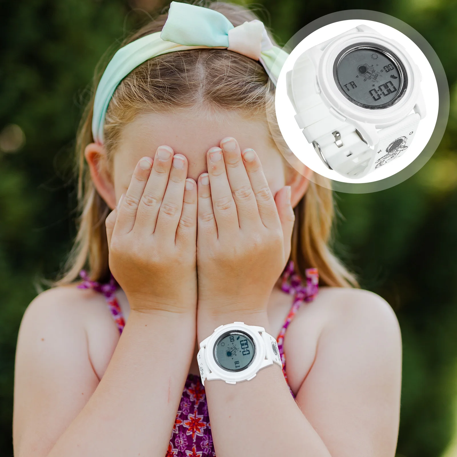 ساعة يد إلكترونية رقمية ذكية أنيقة ومتعددة الاستخدامات وتصميم بسيط وآمنة ولطيفة من مادة البولي يوريثان للجنسين #4