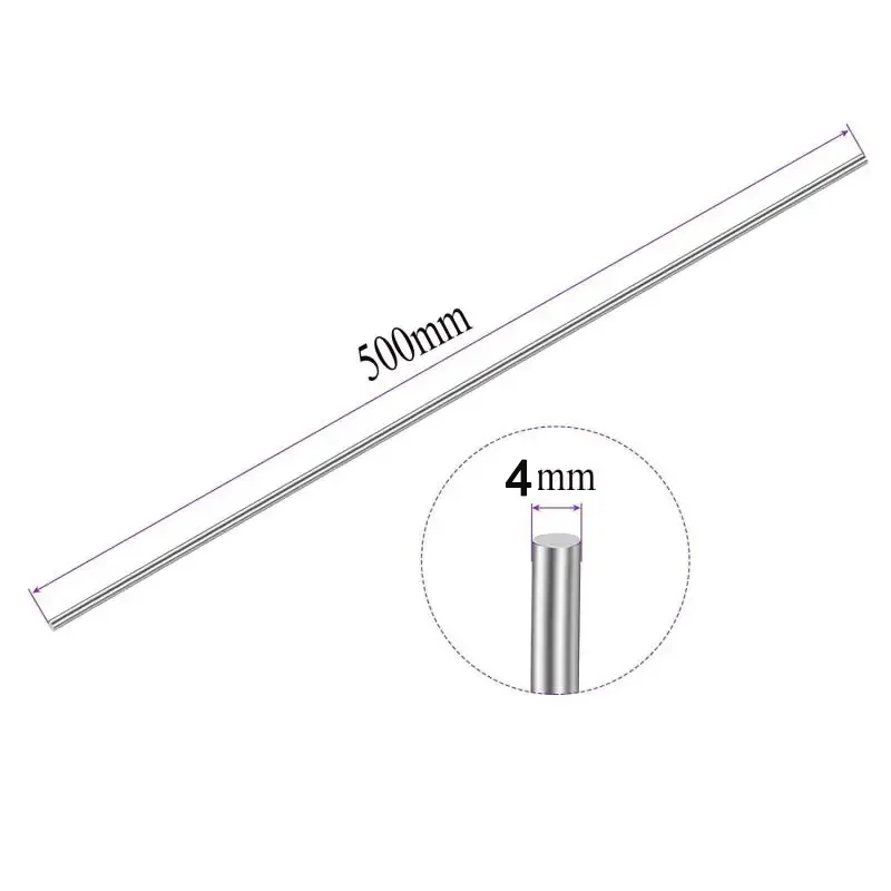 5pcs 2/2.5/3/4mm Diameter 304 Stainless Steel Rod 125/200/250/330/500mm Solids Round Shaft Rod Bars for DIY Craft Model Car