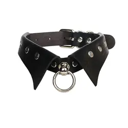 Vintage Collar Choker Punk Gothic Leather Choker Necklace For Women Round Ring Pendant Necklace Fashion Jewelry