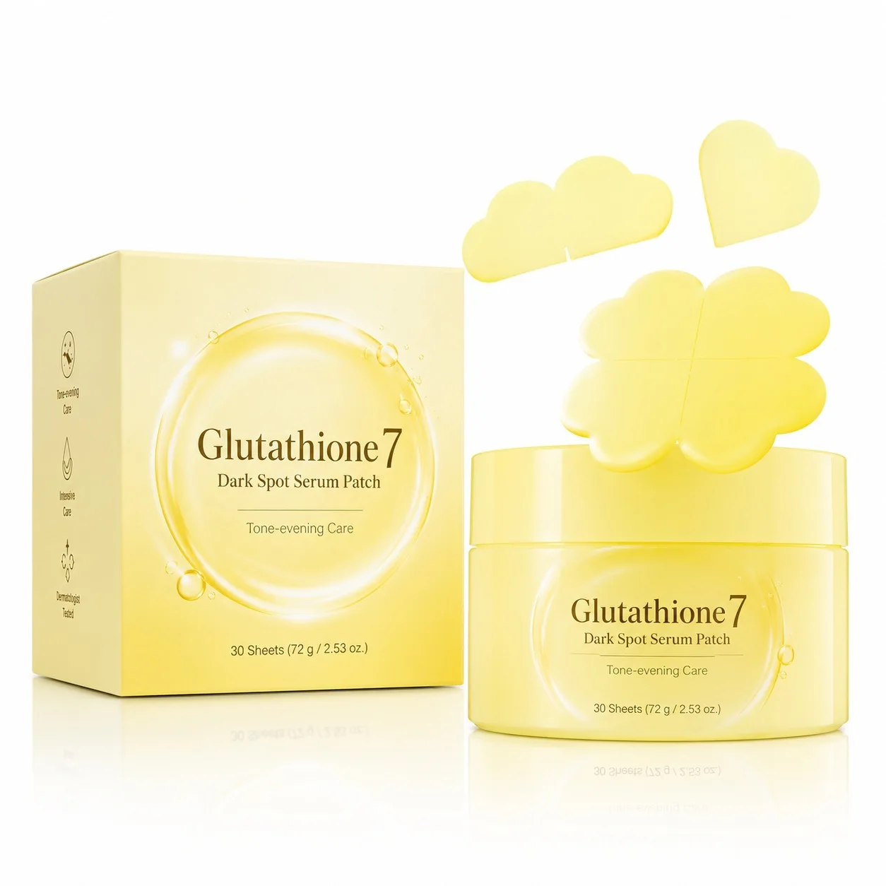 Glutathione7 Serum Patch Glutathione Skin Care Patch Canned 30 Tablets Deep Moisturizing Fade Spots Even Skin Tone Skincare
