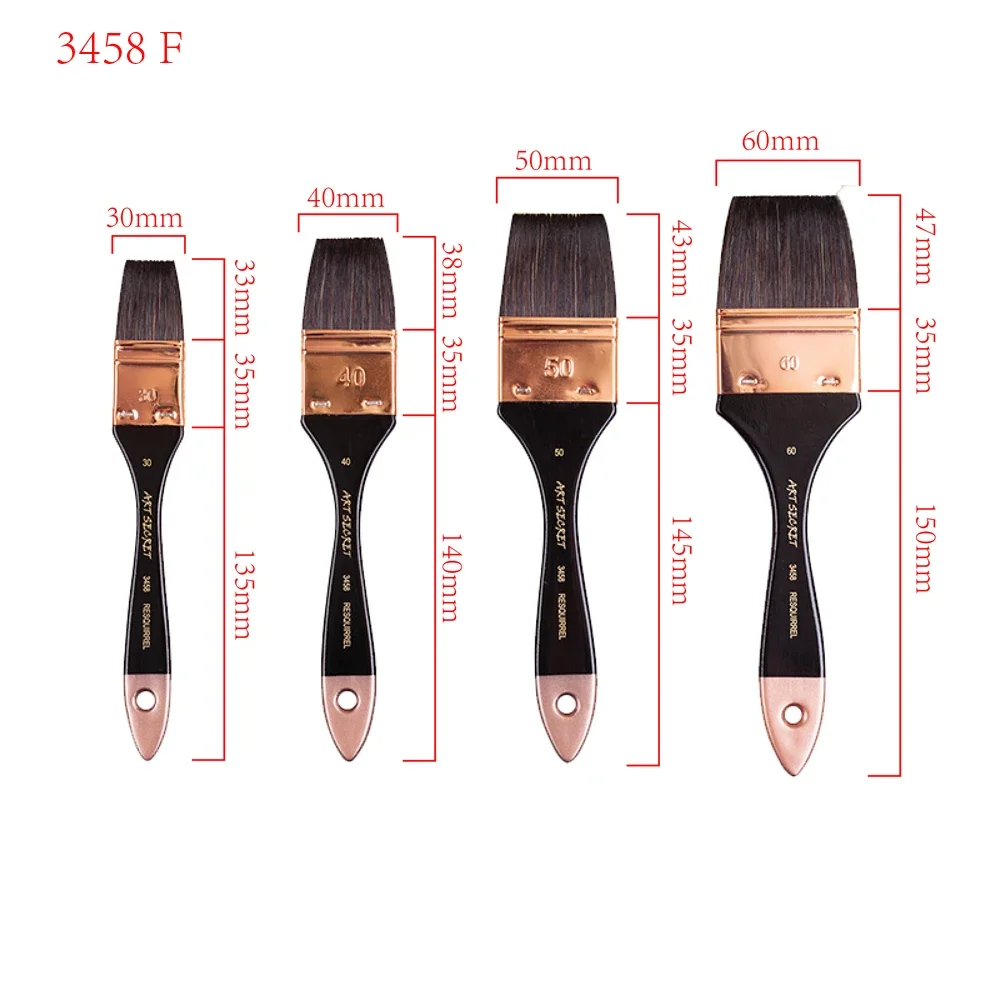 ArtSecret High Grade Big Art Watercolor Paint-Brushes 1PC 3458 Squirrel Hair Wooden Handle Metal Ferrule