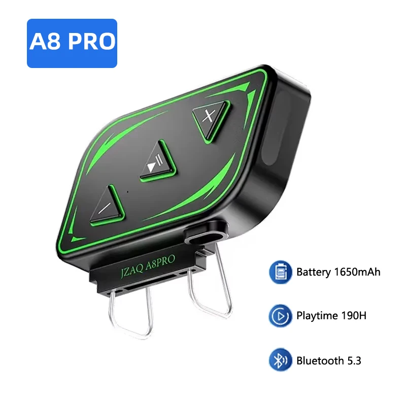 

A8 PRO мотоциклетный шлем Bluetooth-гарнитура Беспроводная громкая связь 1650 мАч Вызов Музыкальные наушники Rider Moto Наушники V5.3 Водонепроницаемые