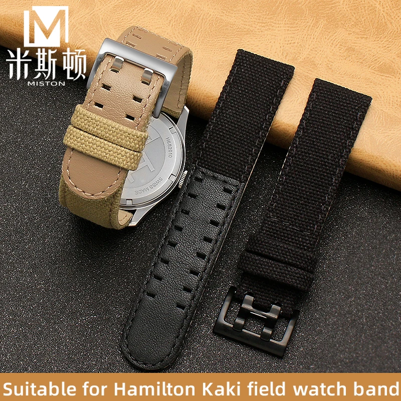 For Hamilton Nylon strap Kaki Field H705751 Watch band H682010 Double Row Pin Buckle men Sports Watch Chain 20mm 22mm accessory