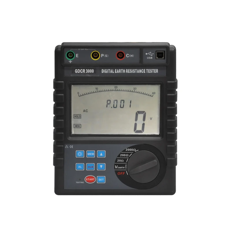 

HVHIPOT GDCR3000 Digital Earth Resistance Meter Advanced Tester For Soil Conductivity Measurements
