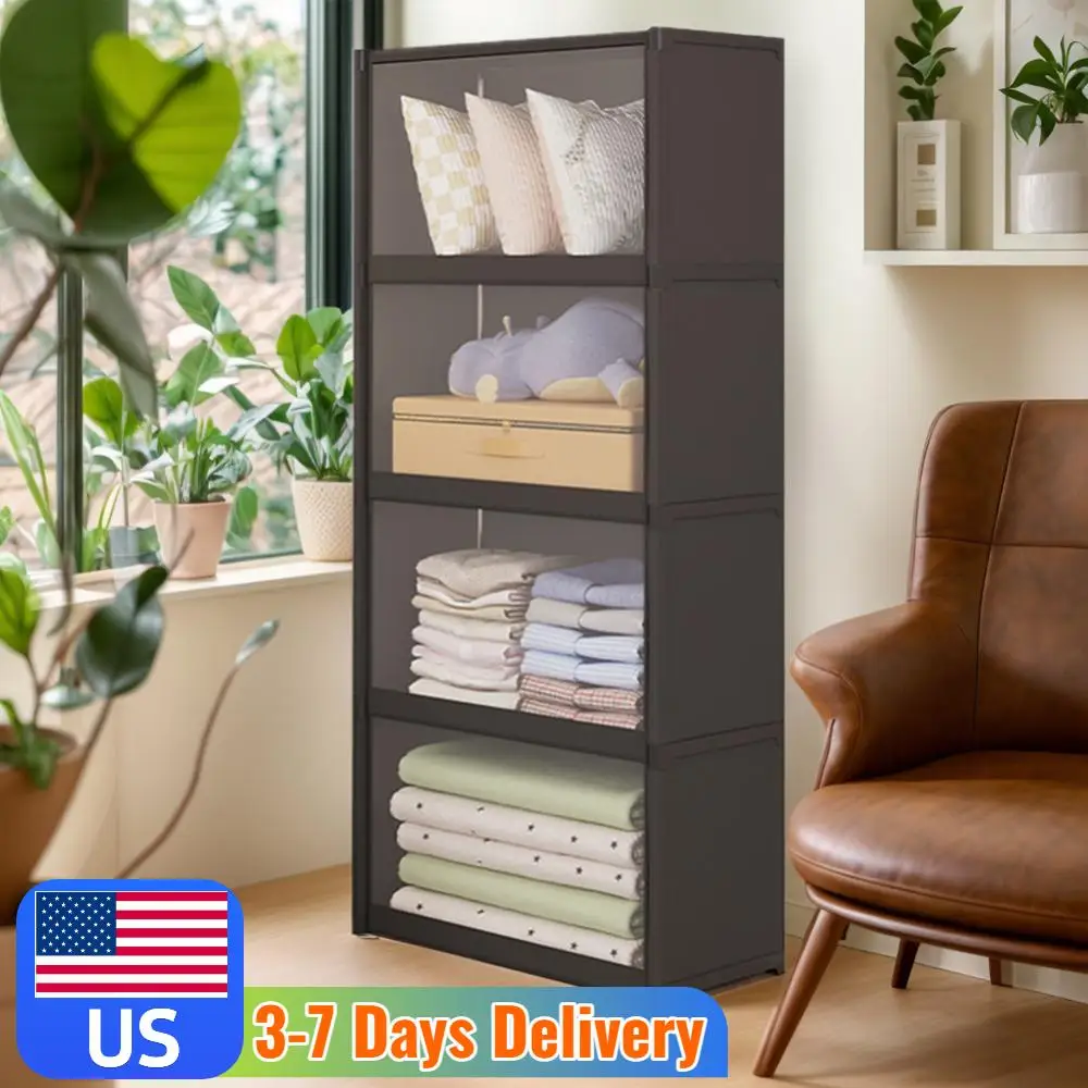 

Portable Closet Wardrobe with Lid Closet Organizer Dustproof Clothes Storage Organizer Clothes Organizer for Bedroom