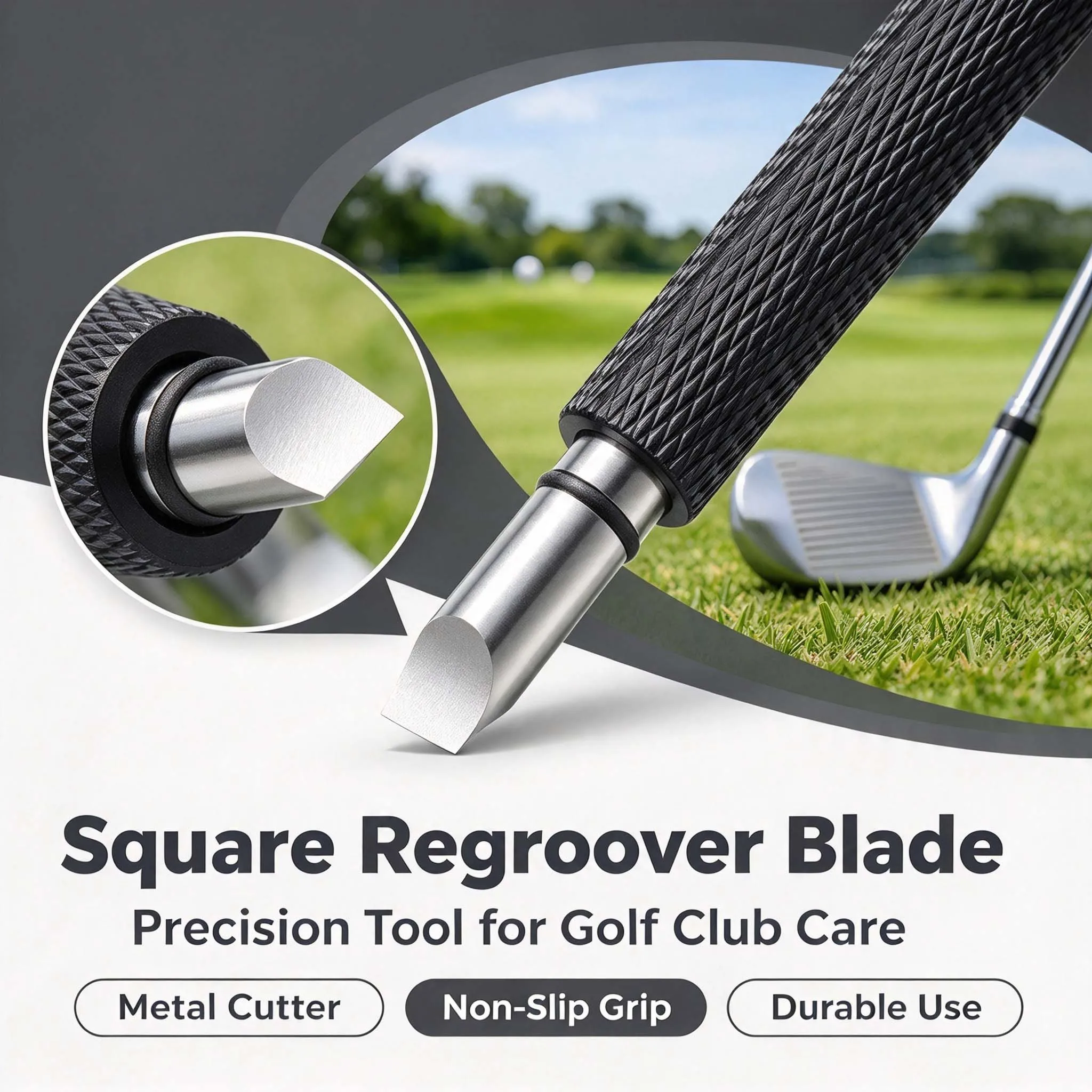 Multi-function Golf Club Grooving Sharpening Tool U V Type Square Blade Wedge Groove Sharpener Cleaning Accessories Kit