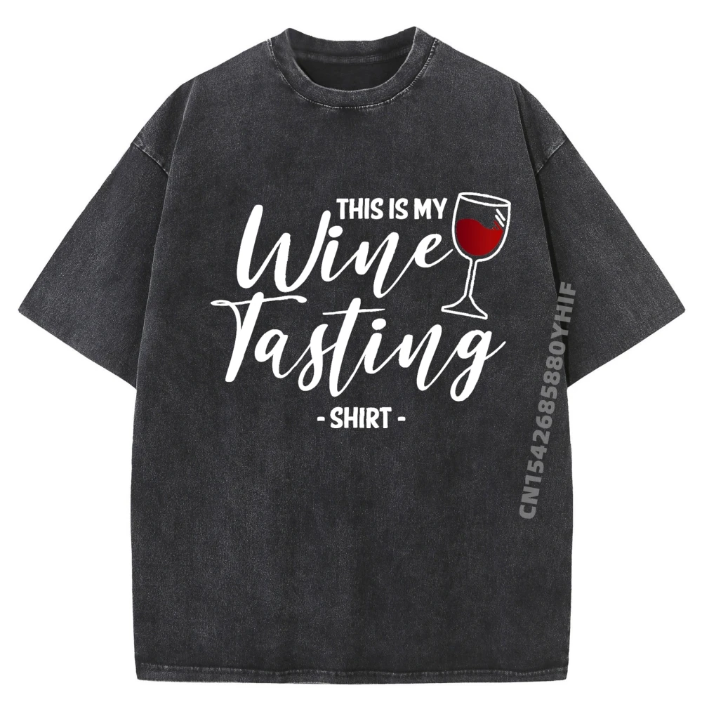Esto es mi degustación de vino ganando corcho vino tinto beber ropa para hombre Camiseta de talla grande hombres ropa suelta lavada cumpleaños