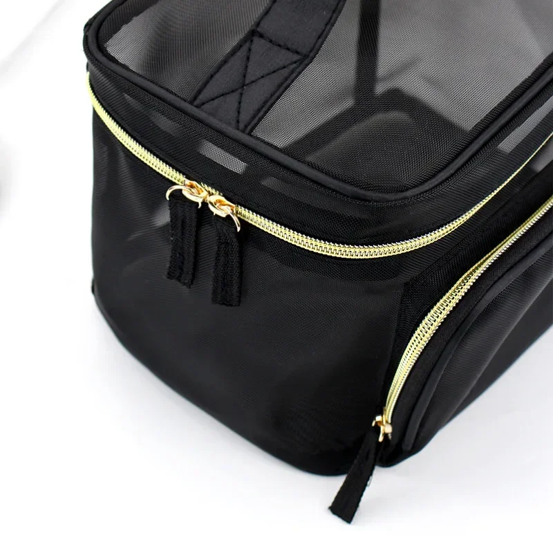 Brand Design Large Capacity Mesh Transparent Makeup Bag High Beauty Washbag Hand in Hand Handbag Washroom Storage Bag MS11