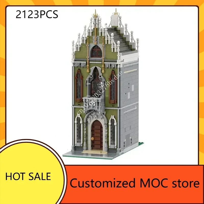 2123PCS Funeral Home Hot City MOC streetview Puzzles Architecture DIYAssembly Holiday Birthday Christmas Gifts for Kids Ages