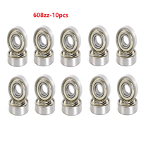 10pcs 608ZZ Ball Bearing 8*22*7 8x22x7 MM Double Shielded Miniature High-carbon Steel Single Row 608ZZ ABEC-7