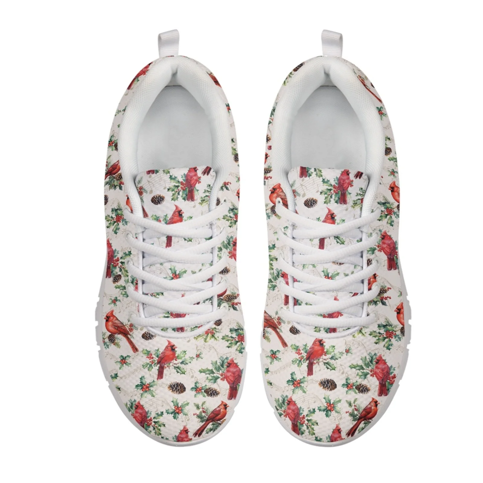 Coloranimal Santa Ho Ho Print Non-slip Sole Running Shoes Walking Mesh Shoes Work Shoes for Men Women