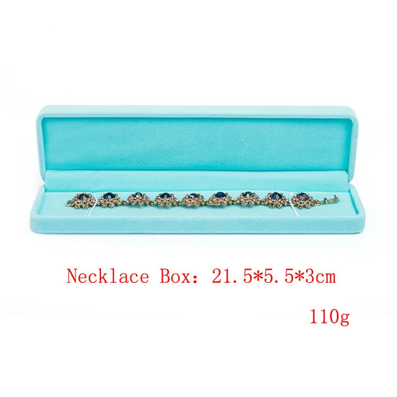 Green Velvet Pendant Necklace Jewelry Package Box Earring Bracelet Storage Case Wedding Ring Gift Box Jewelry Organizer Holder