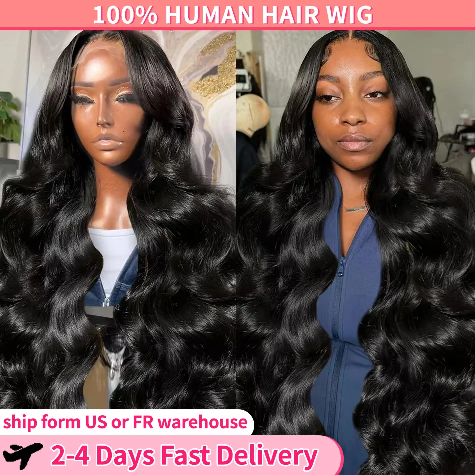 Body Wave 100% Human Hair 13x4 13x4 HD Lace Front Wig Brazilian Remy Curly 4x4 Lace Closure Wig For Women 180Density Pre Plucked