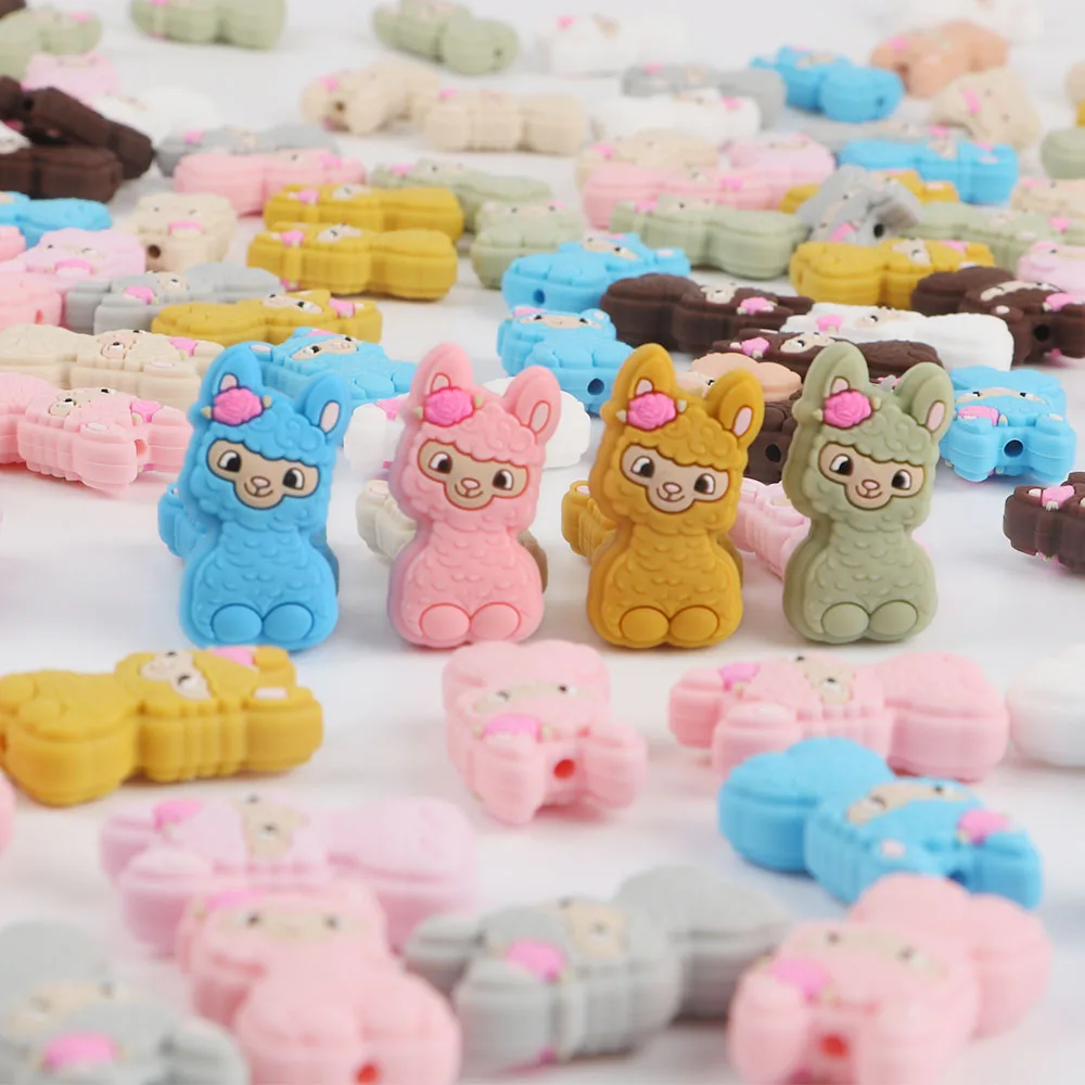 5/10 قطعة سيليكون الأغنام الصغيرة البؤري الخرز لصنع المجوهرات عقد دي اي واي سوار أقراط المفاتيح الخ اكسسوارات