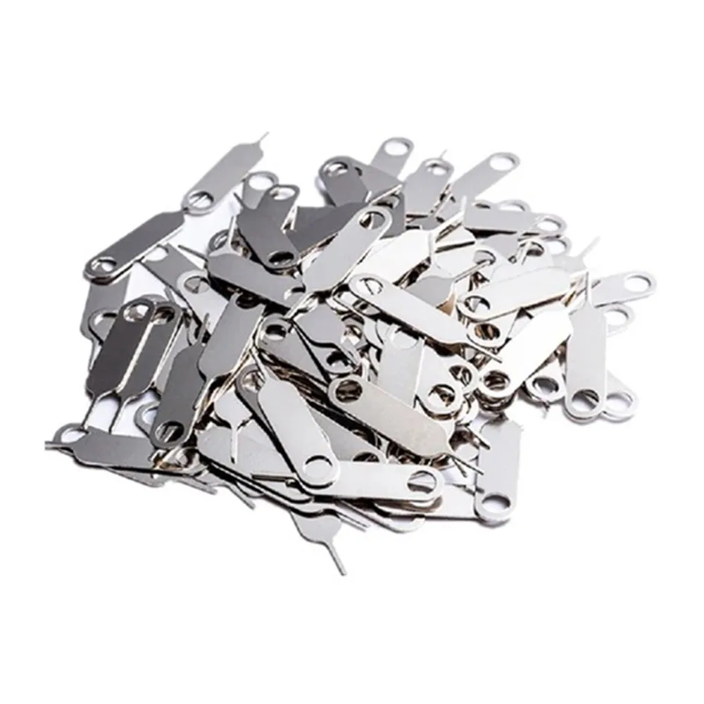 

100Pcs Stainless Steel SIM Card Tray Ejector Pin Anti-Lost Portable SIM Card Removal Tool Precision Tool Lightweight