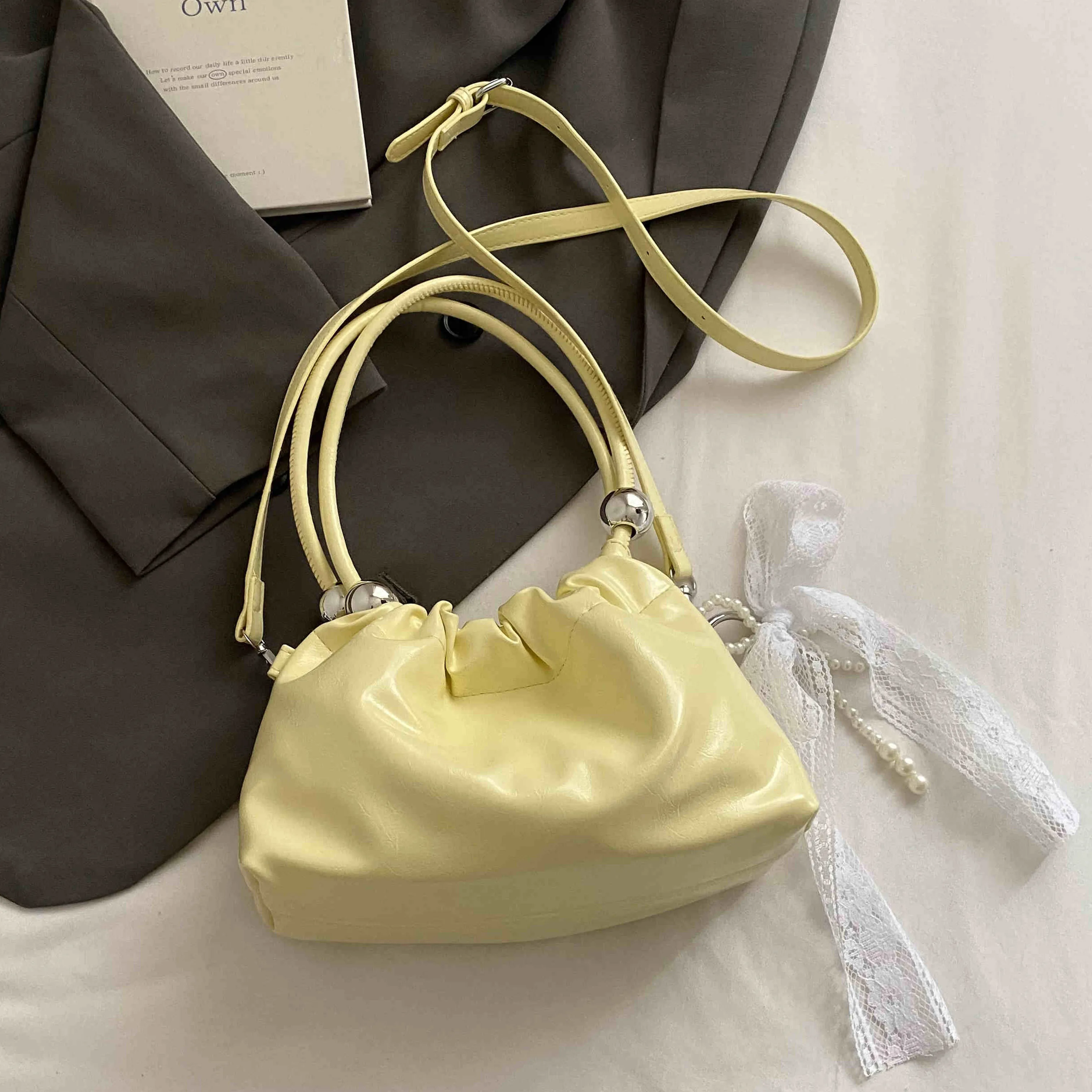 

Summer Fashion Small Handbag for Party Women's New Oil Wax Leather Versatile Crossbody Bags Texture Soft PU One Shoulder Bag