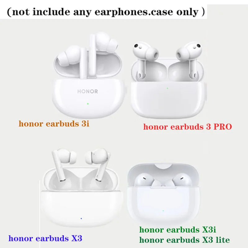 Étui transparent en silicone avec porte-clés pour écouteurs Honor, écouteurs Bery Lite, ours mignon, couverture d'animal de dessin animé, x3i