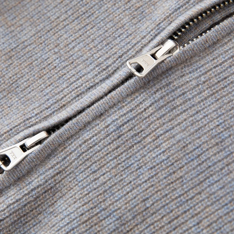 Men's High Neck Cashmere Cardigan Autumn and Winter Casual Tops Zipper Cardigan Sweater Jacket 100% Pure Cashmere Men's Clothing