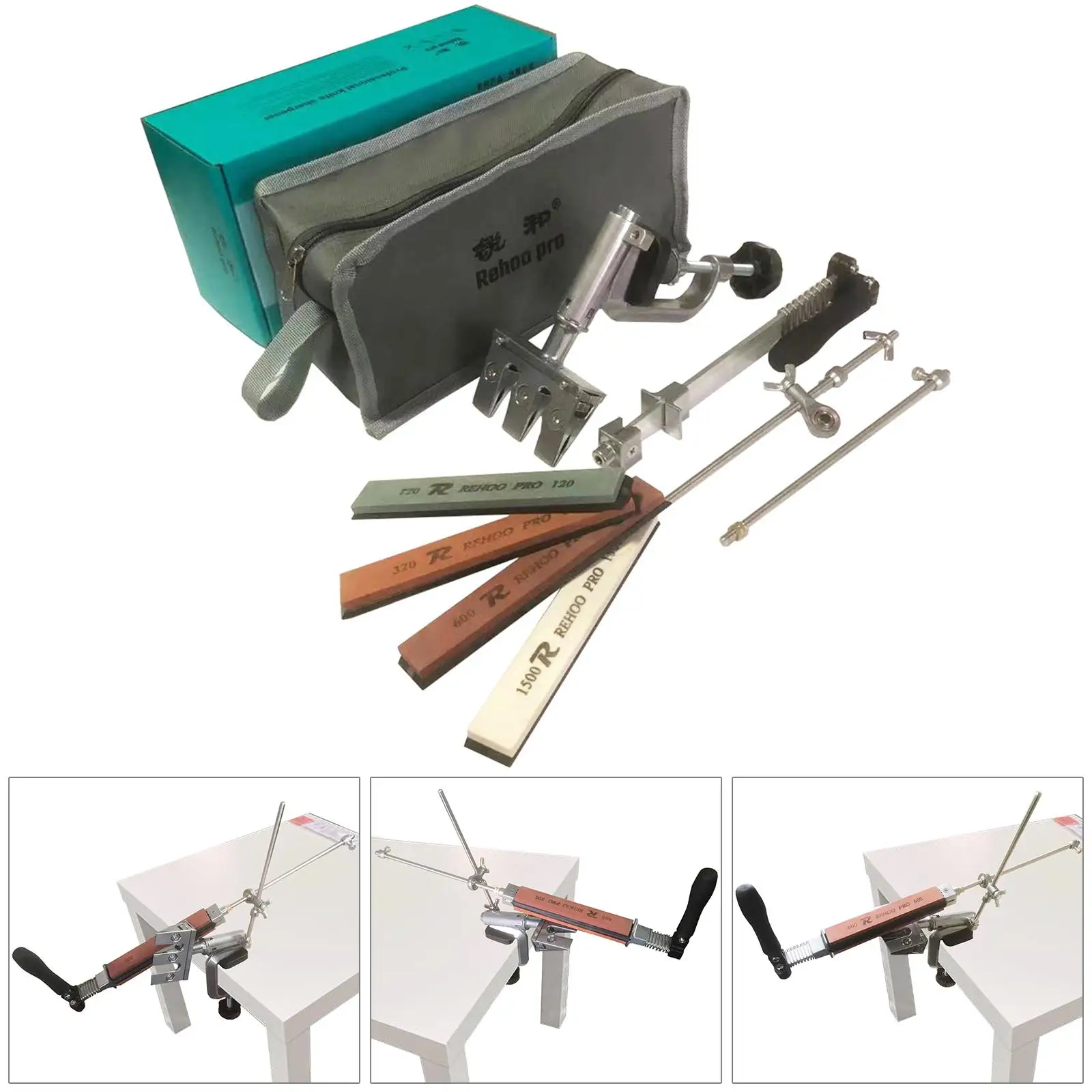 Professional Knife Sharpener Stainless Steel 360° Rotation Flip Design Fine Grinding Polishing Tool Knife Sharpening Kit System