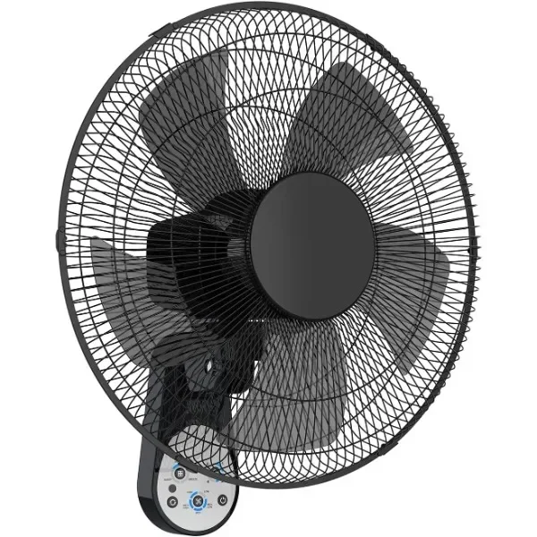 Wall Mount Fan, 16 Inch 5 Blades 5 Speeds Wall Fan with Remote Control, 90 Degree 8 Hour Timer Oscillating Fan for Bedroom