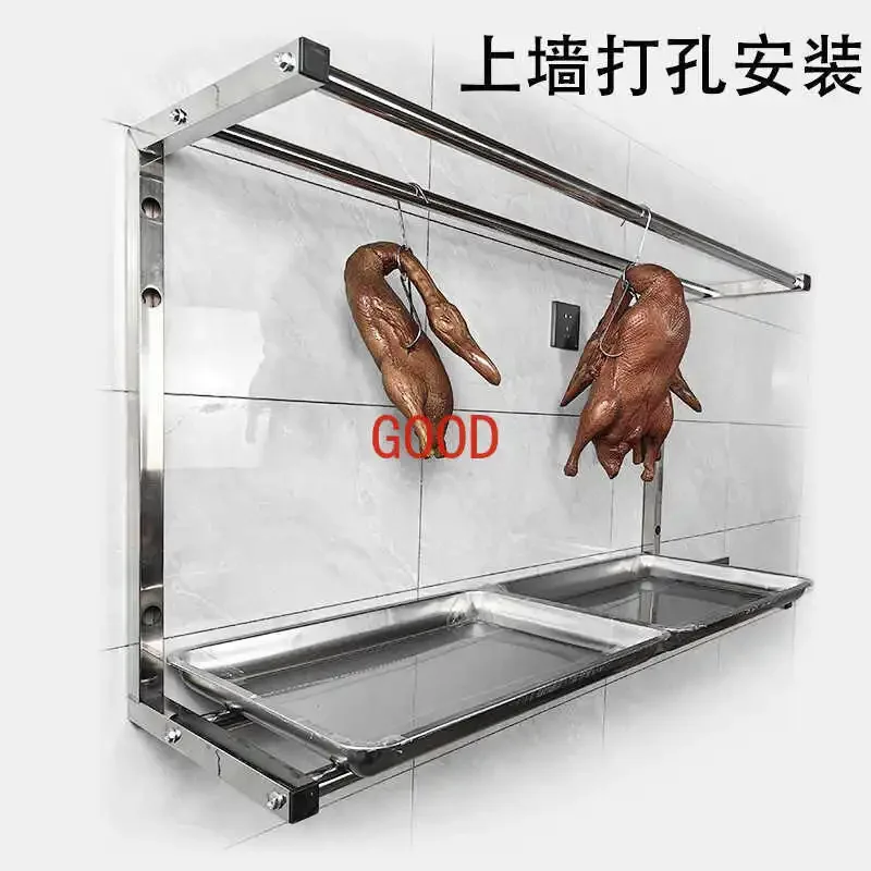 Wandhangend spekrek, geroosterd roestvrijstalen eendenrek