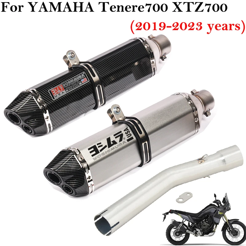 

Slip On For YAMAHA Tenere700 Tenere 700 XTZ700 XTZ-700 2019 - 2023 2024 Motorcycle Exhaust Escape Modify Mid Link Pipe Muffler