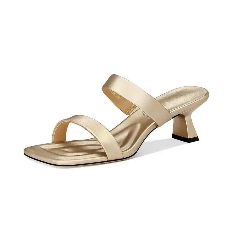 

Женские тапочки, босоножки на каблуке с квадратным носком, лоферы, трендовое платье, элегантные летние удобные сандалии с открытым носком, Sandalias De Mujer