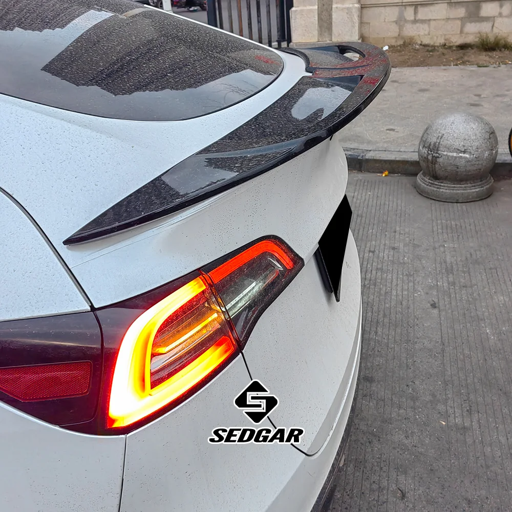 For 2017--2024 Tesla Model Y Trunk Spoiler GEN 1 2 CT Style High Quality ABS Plastic Unpainted Spoiler Trunk Boot Wing Spoiler