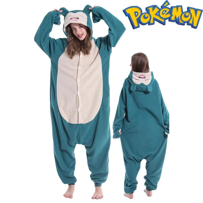 Pokemon Gengar Snorlax Costume Adult Adolescent Clothing Pika Cosplay Adult Full Body Pijama Anime One-Piece Pajam Xmas Toy Gift