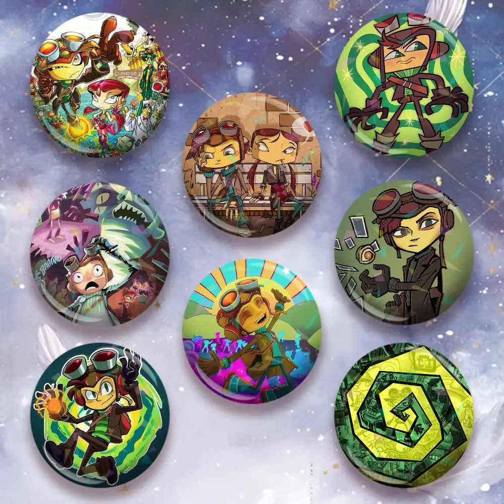 Retro style game Psychonauts  Icon Badge Handmade Tinplate Brooch for Chest Ornament Gifts Easter decorations