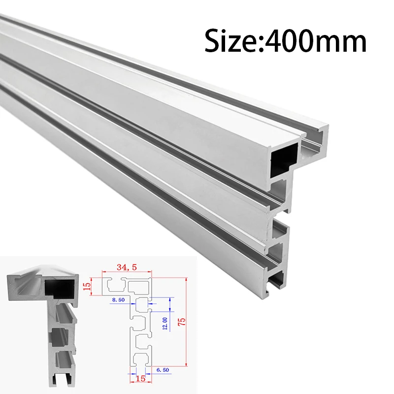 Clôture profilée en aluminium 40/60/80/100CM, Type 75, piste à onglet, support en T, supports coulis
