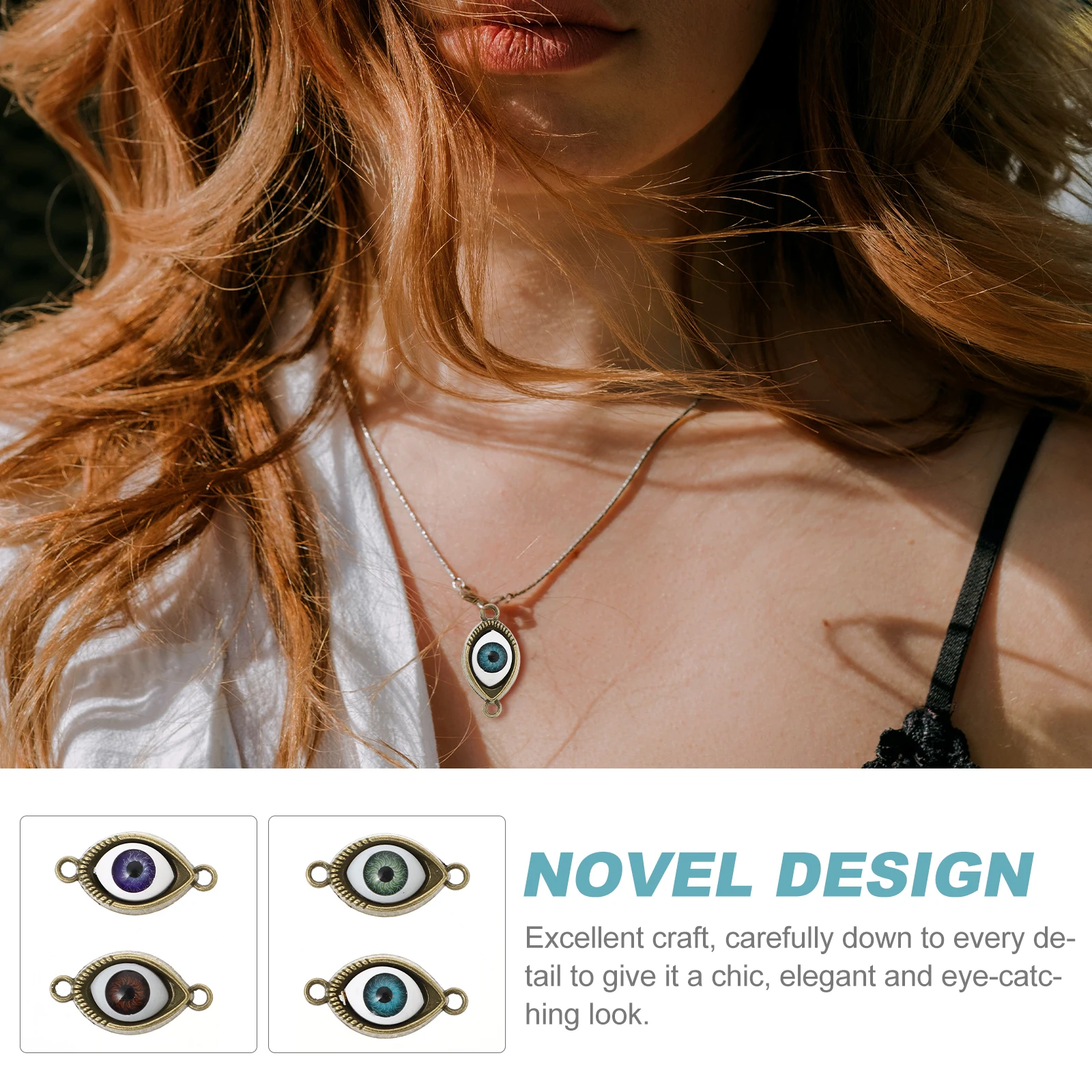 

40pcs Vintage Pendant Charms Double Dangling Eyes for Jewelry Pendant DIY Jewelry Making Necklace Bookmarks Charms