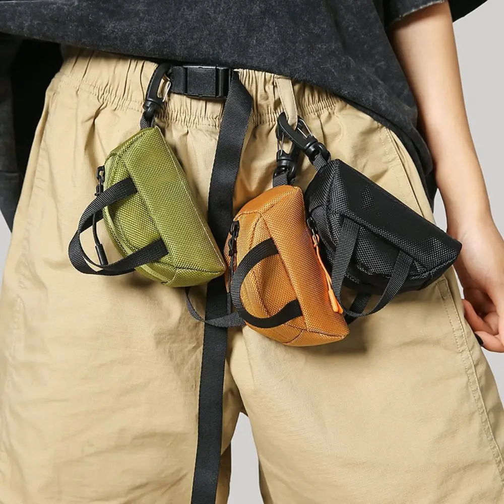 

New Trend Large Capacity Oxford Cloth Crossbody Bag Nylon Portable Neck Hanging Bag Coin Pouch Waterproof Men Purse Daily