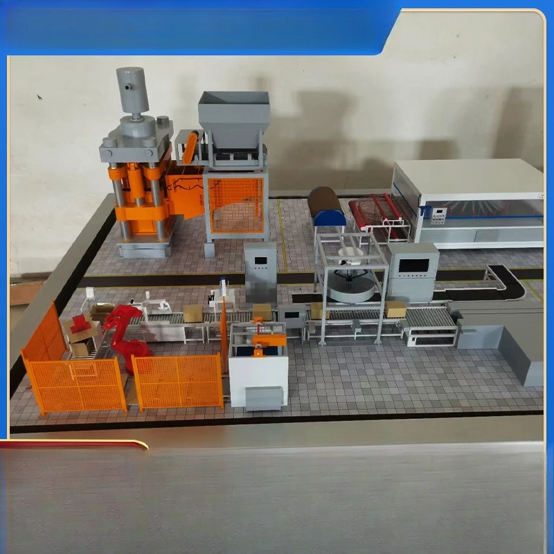 Industrial production line machinery equipment sand table model factory planning construction scene miniature