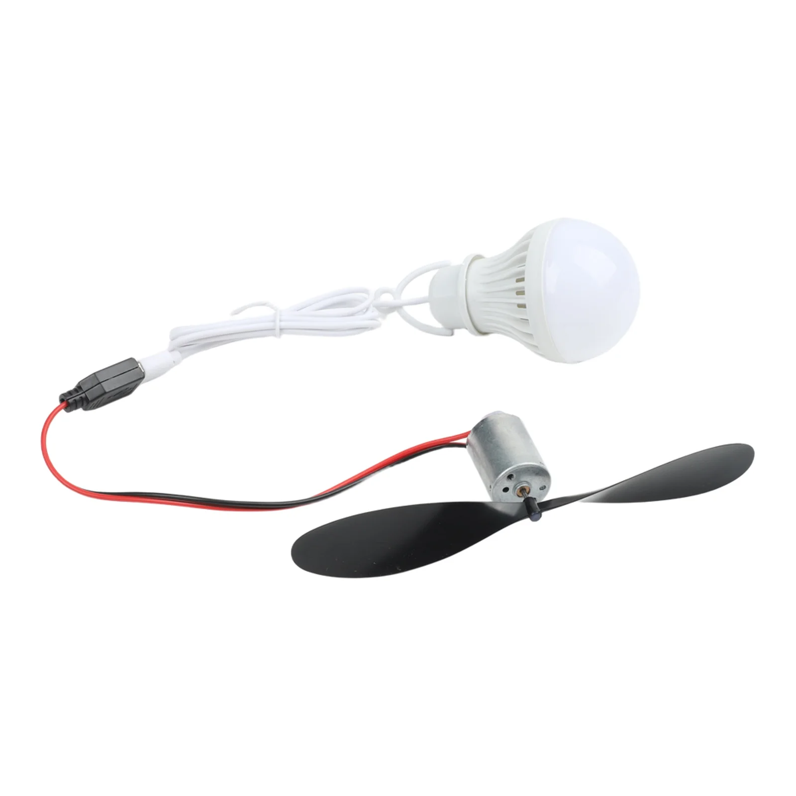 Wind Turbine Motor Blade with USB Bulb DIY Set for Energy Generator Educational Experiment Alternative Power Source Kit