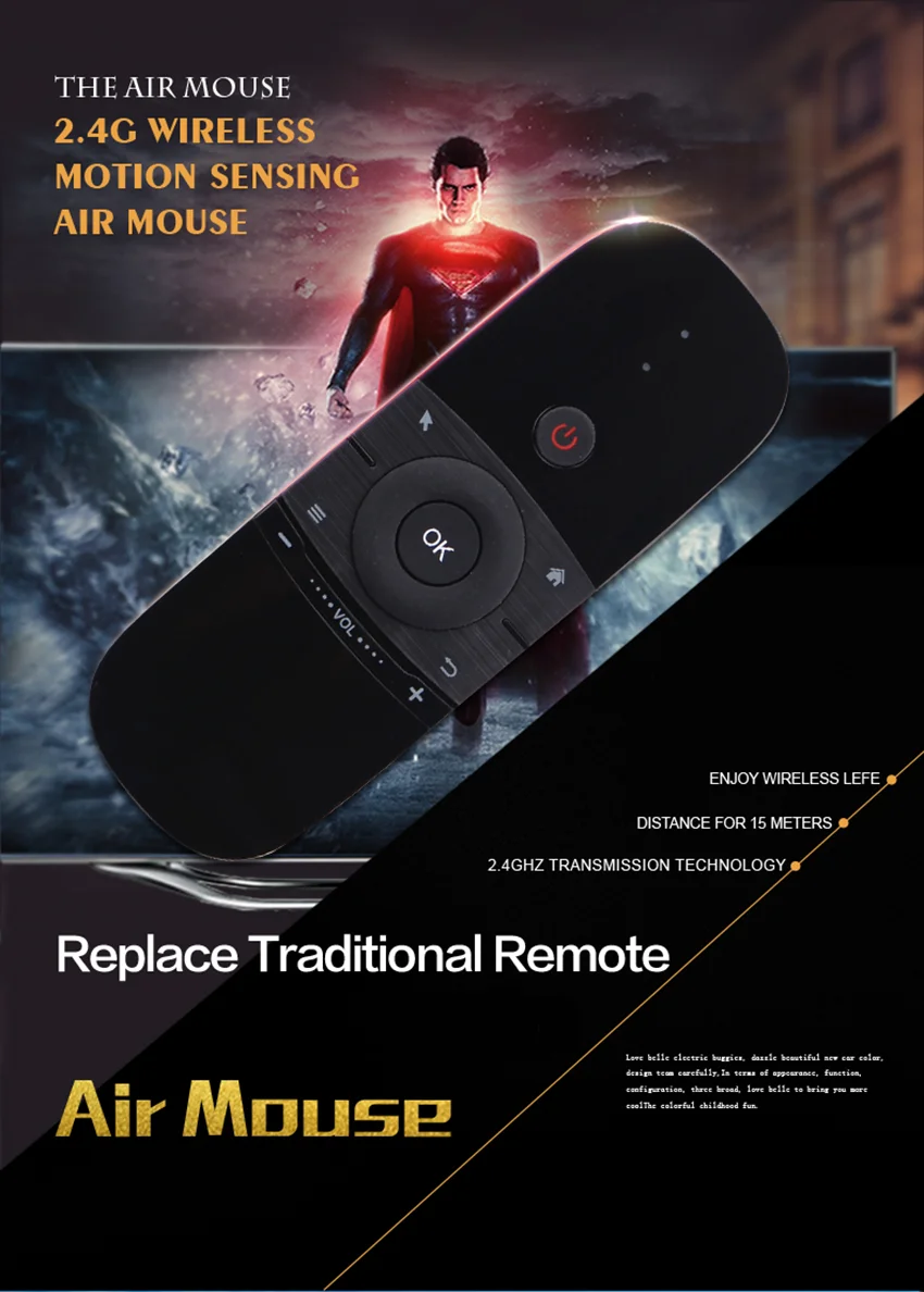 Wechip W1 2.4G Air Mouse Wireless Keyboard Remote Control Infrared Remote Learning 6-Axis Motion Sense for Smart TV Android TV