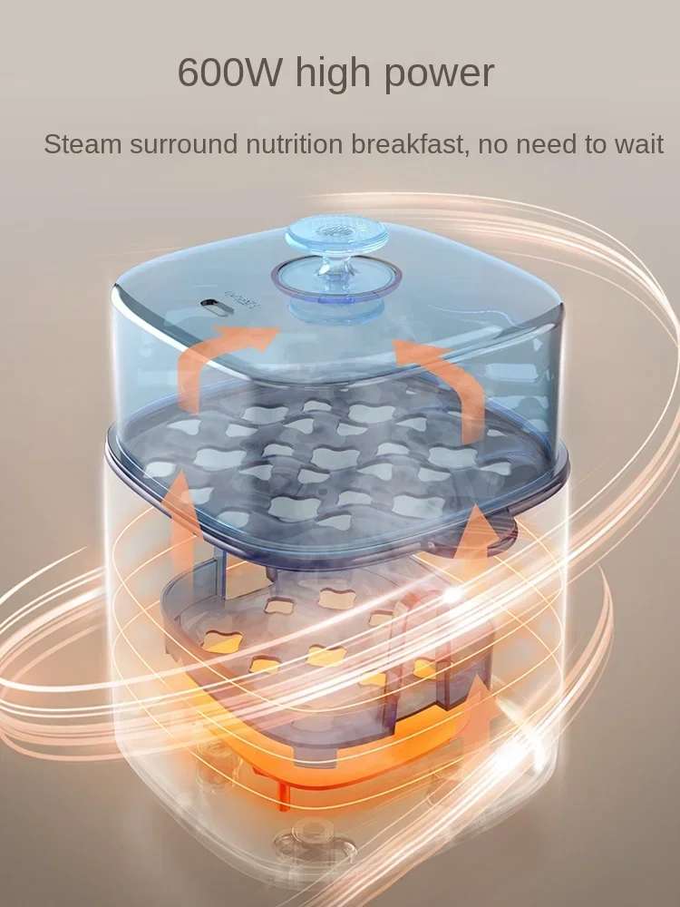 Hervidor de huevos multifuncional para el hogar, vaporera de alimentos de 220V, hervidor de huevos para el desayuno con apagado automático para la cocina