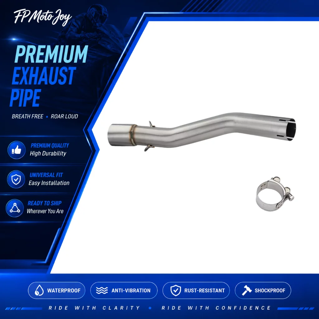 51mm Stainless Steel Motorcycle Exhaust Mid Link Pipe, Slip‑On Muffler Connect Adapter Pipe for VOGE 500 500AC 525 Modified Stra