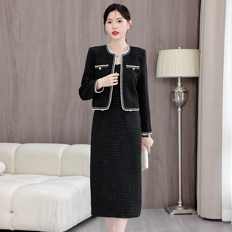 Formal Business Suits with Dress and Jackets Coat High Quality Fabric Blazers Professional Work Wear Career Interview Outfits