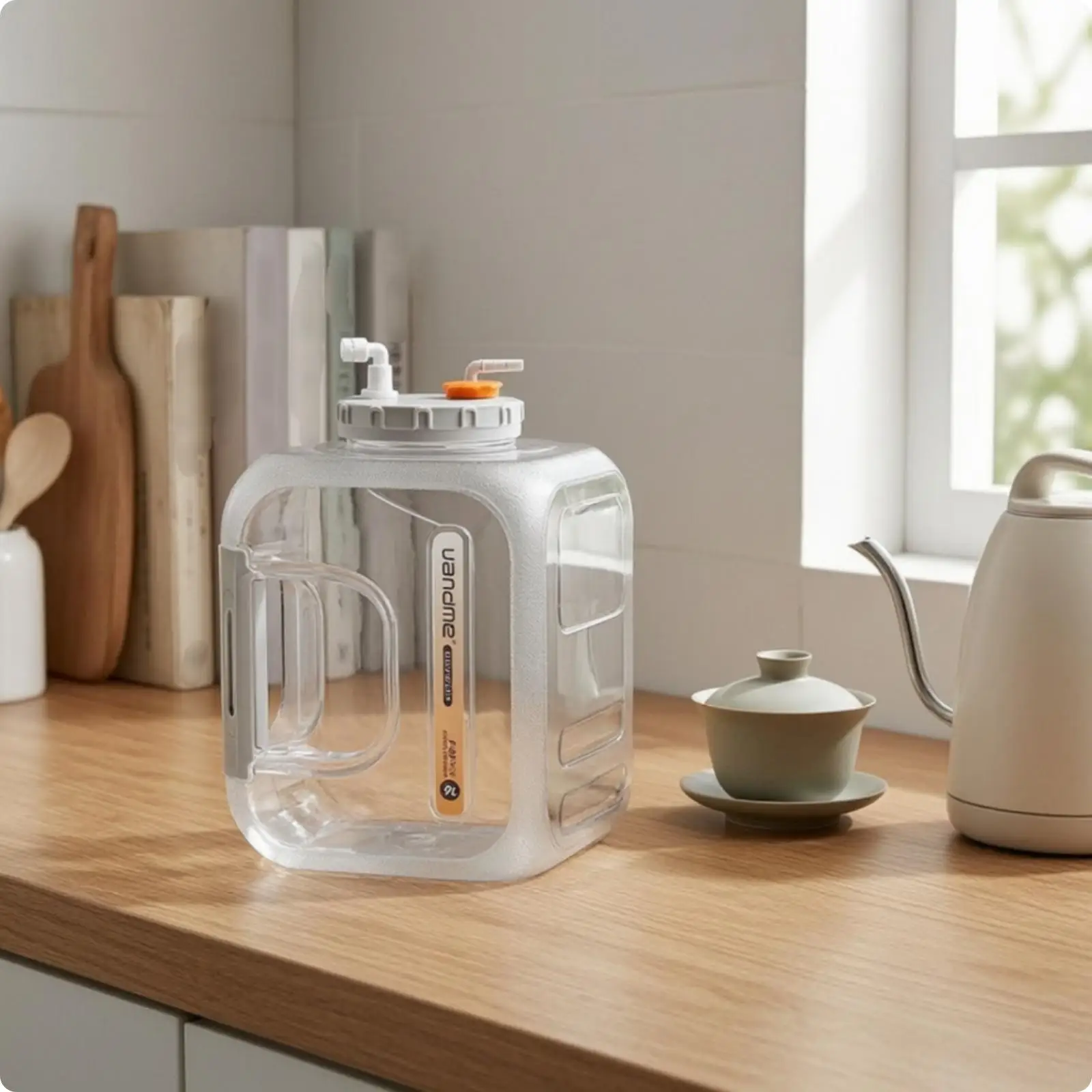 Water Jug with Hose Broad-Opening Water Storage Bucket Easy-to-Clean for Tea Lovers, Campers, Camping