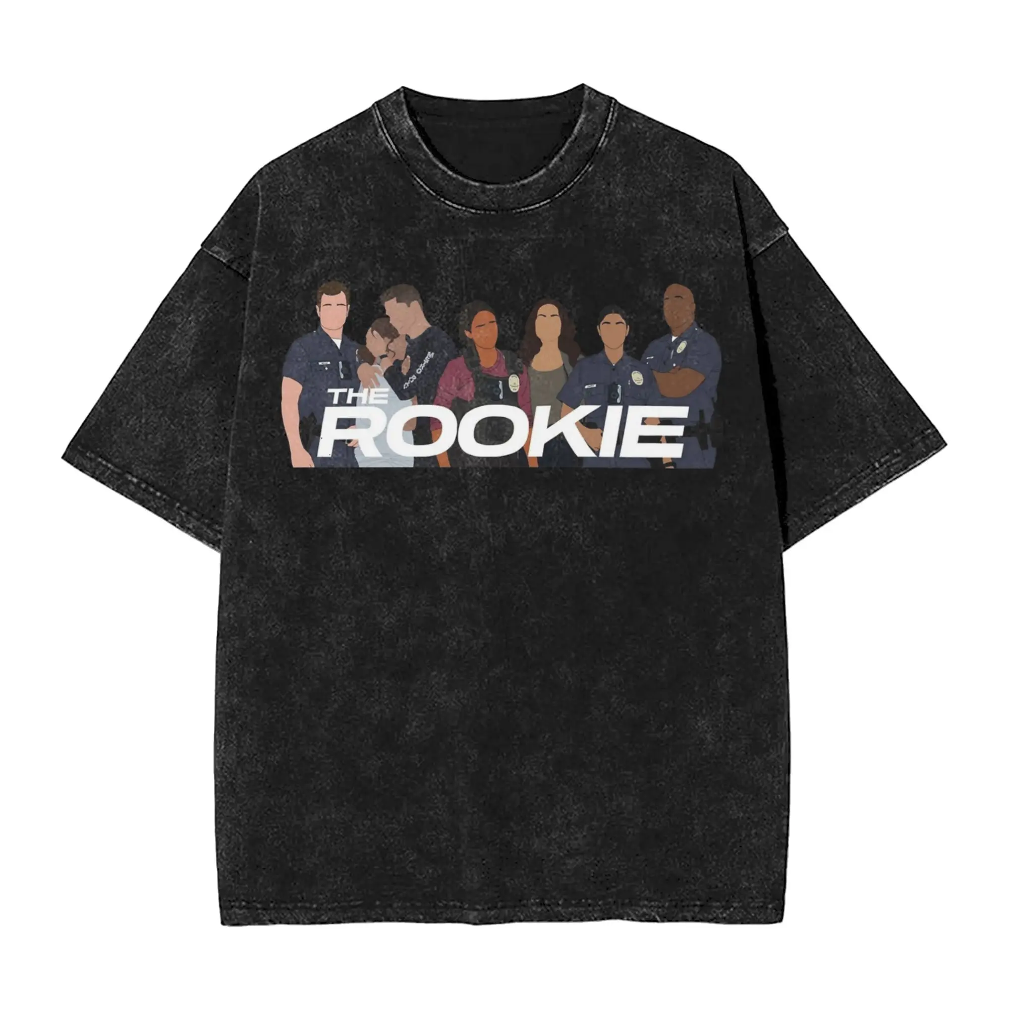 تي شيرت مغسول The Rookie Cast الموسم 7 برنامج تلفزيوني الهيب هوب تي شيرت كبير الحجم ملابس الشارع الشهير مطبوعة تي شيرت للرجال والنساء