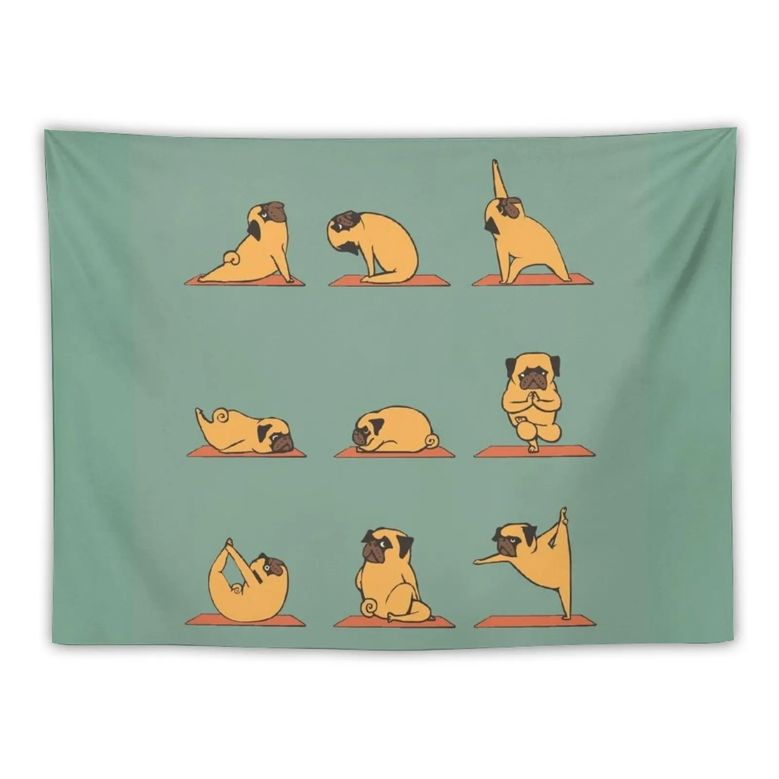 

Pug Yoga Tapestry Bedroom Deco Decorative Wall Tapestry Aesthetic Room Decorations Anime Decor