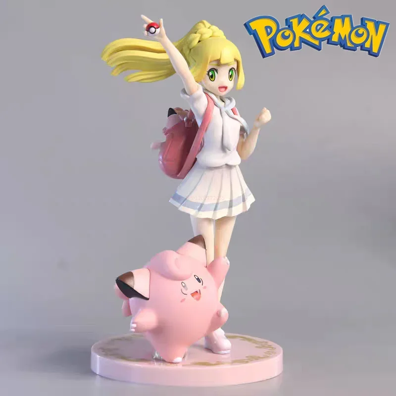 

Pokemon Hot Anime Lillie Clefairy Figure Girl Action Figurine Kawaii Model Collection Pvc Statue Doll Children Toys Gift 19.5cm