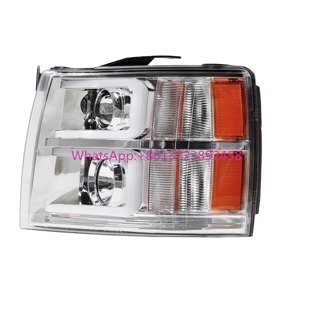 

Hot-selling Dual LED C-Bar Projector Headlights for 07-13 Chevrolet Silverado 1500/ 07-14 Silverado 2500HD 3500HD (Chromd/Clear)